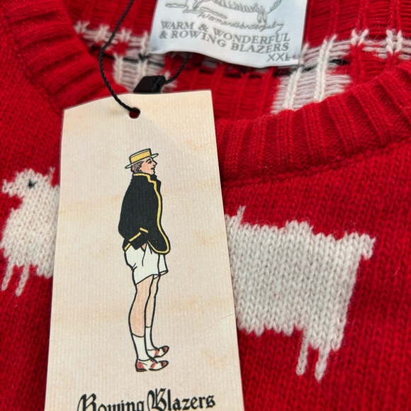 Rowing Blazers Red and White Sheep Sweater - Picture 7 of 7